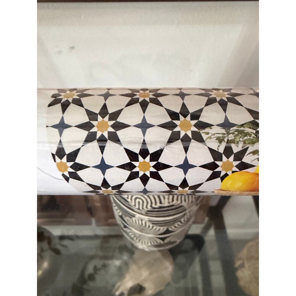 Tempaper Peel Stick Wallpaper Black White Gold Moroccan Tile Geometric 28 Sq Ft